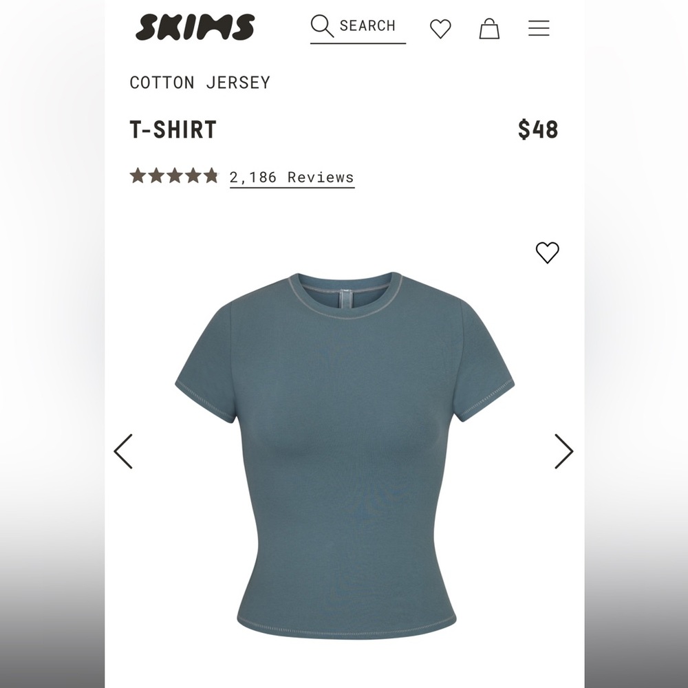 Skims cotton jersey t-shirt Small